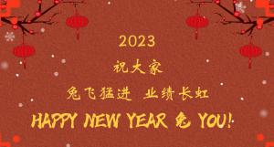時間流逝的腳步，擋不住我們對過去的回望， 遠方未知的艱苦，奪不走我們對前程的向往。 2023，祝大家兔飛猛進  業(yè)績長虹！